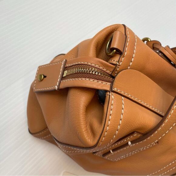 Fossil Emma leather satchel tan purse - Picture 3 of 16